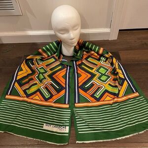 Guy Laroche Paris Colorful Geometric Art to Wear Scarf 55.5" Long by 14" Wide